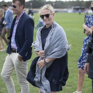 Zara Tindall lors du Royal County of Berkshire Polo Club International Day, le 28 juillet 2018.