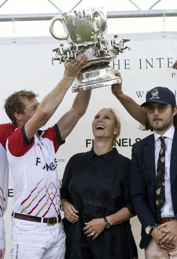 Zara Tindall lors du Royal County of Berkshire Polo Club International Day, le 28 juillet 2018.