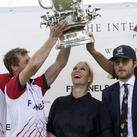 Zara Tindall lors du Royal County of Berkshire Polo Club International Day, le 28 juillet 2018.