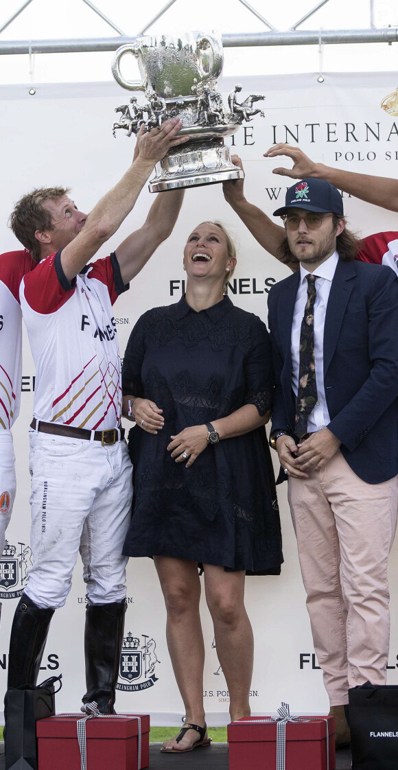 Zara Tindall lors du Royal County of Berkshire Polo Club International Day, le 28 juillet 2018.
