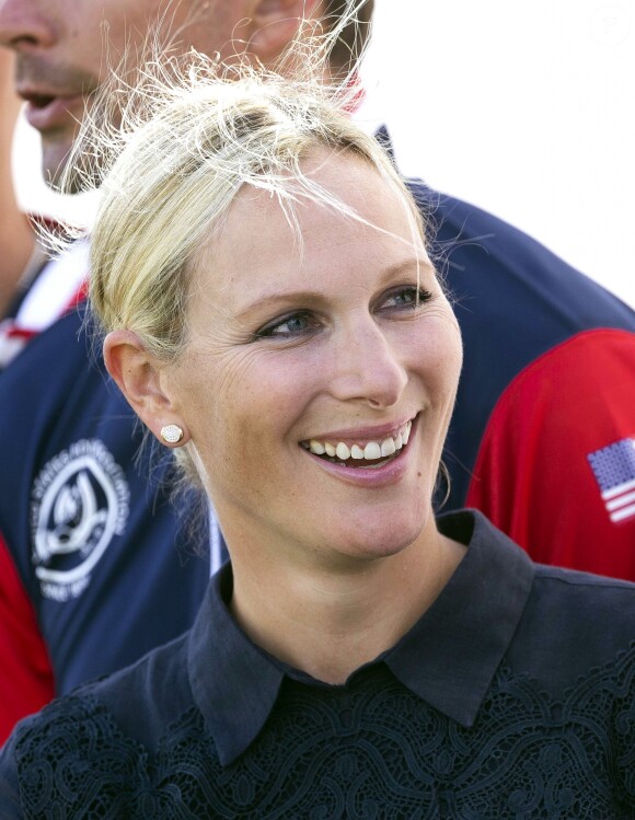 Zara Tindall lors du Royal County of Berkshire Polo Club International Day, le 28 juillet 2018.