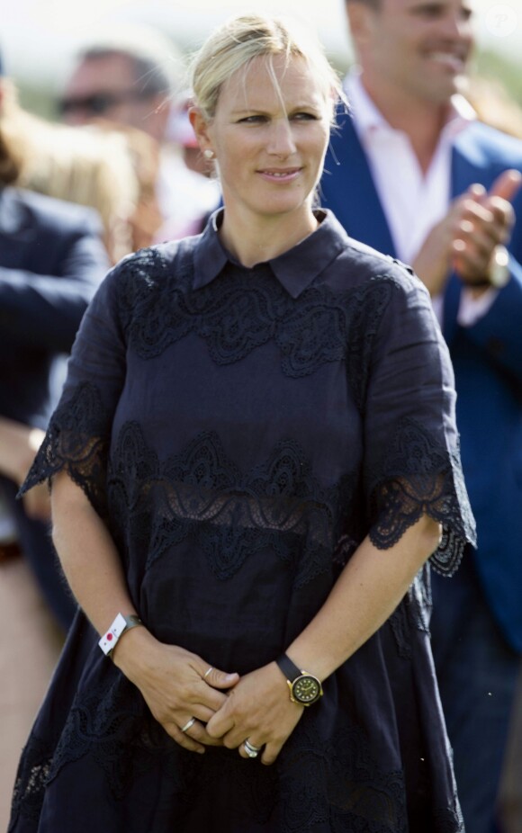 Zara Tindall lors du Royal County of Berkshire Polo Club International Day, le 28 juillet 2018.
