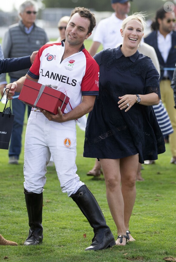 Zara Tindall lors du Royal County of Berkshire Polo Club International Day, le 28 juillet 2018.