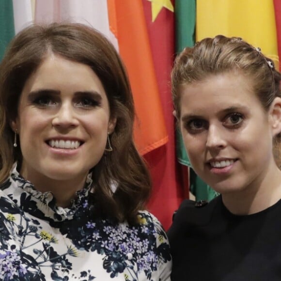 La princesse Eugenie d'York et sa soeur la princesse Beatrice d'York au siège des Nations unies à New York le 26 juillet 2018 lors d'un sommet contre l'esclavage organisé par Nexus.