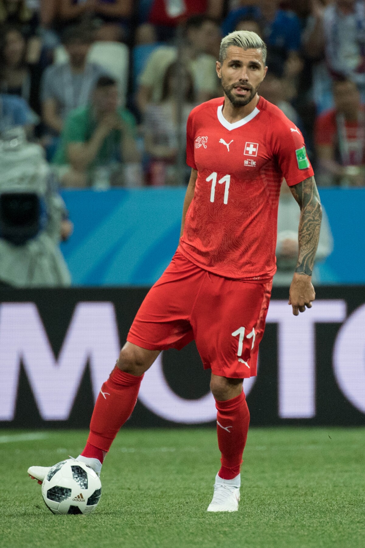 Photo : Valon Behrami lors de la Coupe du monde 2018 en Russie avec l ...