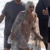 Lady Gaga lors d'une séance photo sur la plage de Malibu, le 25 juillet 2018.