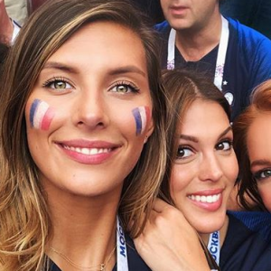 Alicia Aylies (Miss France 2017), Camille Cerf (Miss France 2015), Iris Mittenaere (Miss France 2016) et Maëva Coucke (Miss France 2018) en Russie pour la finale de la Coupe du monde 2018 - Instagram, 15 juillet 2018