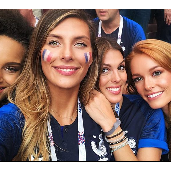 Alicia Aylies (Miss France 2017), Camille Cerf (Miss France 2015), Iris Mittenaere (Miss France 2016) et Maëva Coucke (Miss France 2018) en Russie pour la finale de la Coupe du monde 2018 - Instagram, 15 juillet 2018
