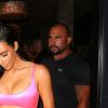 Kim Kardashian et son mari Kanye West - Arrivées et sorties des célébrités venues au restaurant "Craig's" puis au club "Delilah" pour célébrer les 21 ans de Kylie Jenner à Los Angeles, le 9 août 2018.