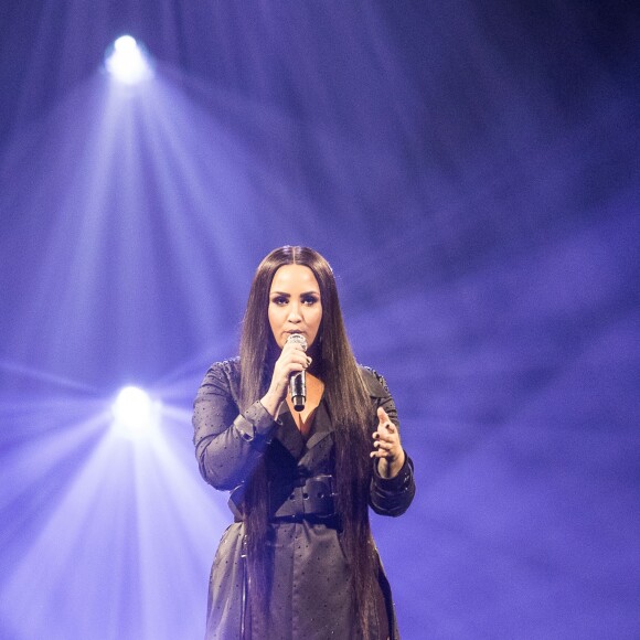 Demi Lovato en concert à la Lanxess Arena à Cologne, le 6 juin 2018.