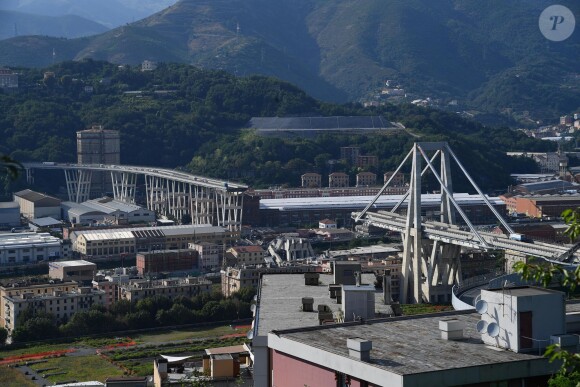 Image du pont autoroutier Morandi à Gênes en Italie, qui s'est écroulé le 14 août 2018, faisant une quarantaine de morts.