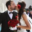 Mariage civil de Sophie Vouzelaud, première dauphine de Miss France 2007, avec son compagnon Fabien Boutamine à Saint-Junien le 18 août 2018. Sophie Vouzelaud a participé à l'émission "Danse avec les stars" en 2015 mais aussi "Chasseur d'appart" sur M6 et dans "La robe de ma vie" toujours sur M6. A la rentrée, elle sera en tournage pour un film avec un grand réalisateur. © Patrick Bernard / Bestimage