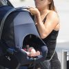 Exclusif - Eva Longoria avec son fils Santiago dans les rues de Los Angeles, le 9 aout 2018.