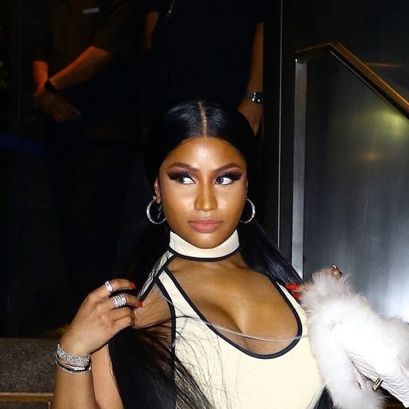 Nicki Minaj à la sortie de son hôtel pour se rendre à la soirée des MTV Video Music Awards 2018 au Radio City Music Hall à New York, le 20 août 2018.
