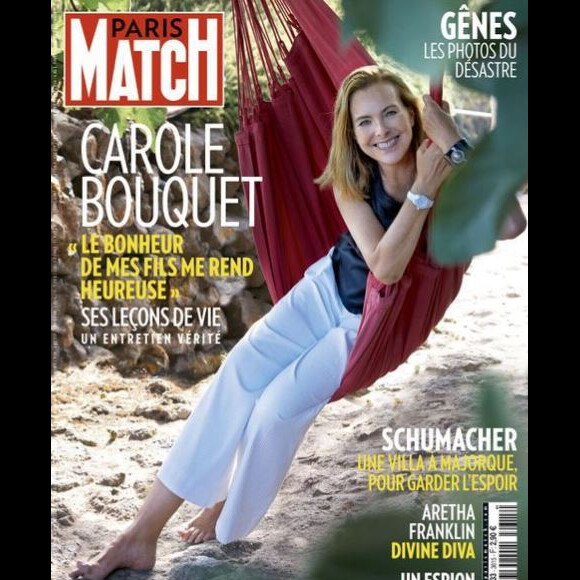 Carole Bouquet en couverture de "Paris Match", numéro du 23 août 2018.