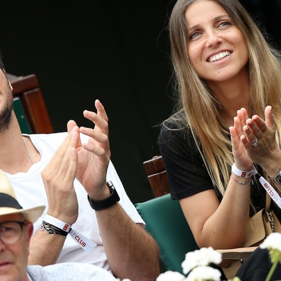 Amir Haddad et sa femme Lital en tribune lors des internationaux de tennis de Roland-Garros le 28 mai 2018. © Dominique Jacovides / Cyril Moreau / Bestimage