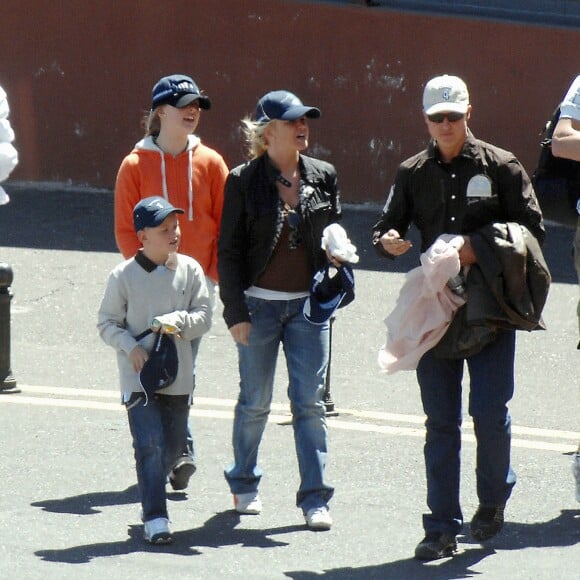 Michael Schumacher, sa femme Corinna et leurs enfants Gina Maria et Mick en vacances à Tenerife en avril 2007.