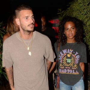 Exclusif - Matt Pokora (M. Pokora) et sa compagne Christina Milian à la sortie du VIP Room à Saint-Tropez, le 17 août 2018. © Rachid Bellak/Bestimage