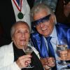 Exclusif - Rosa Bouglione et Michou - Michou fête son 84ème anniversaire dans son cabaret à Paris le 18 juin 2015.