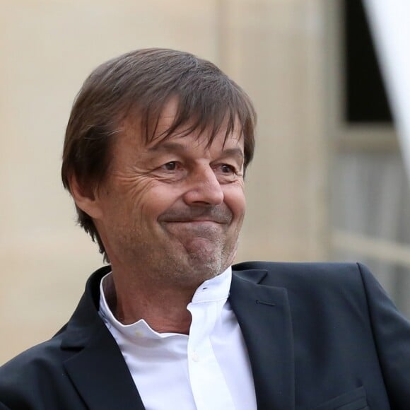 Le ministre de la Transition Ecologique et Solidaire Nicolas Hulot lors de la sortie du conseil des ministres du 11 juillet 2018, au palais de l'Elysée à Paris. © Stéphane Lemouton / Bestimage