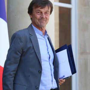 Le ministre de la Transition Ecologique et Solidaire Nicolas Hulot lors de la sortie du conseil des ministres du 6 juillet 2018, au palais de l'Elysée à Paris. © Stéphane Lemouton / Bestimage