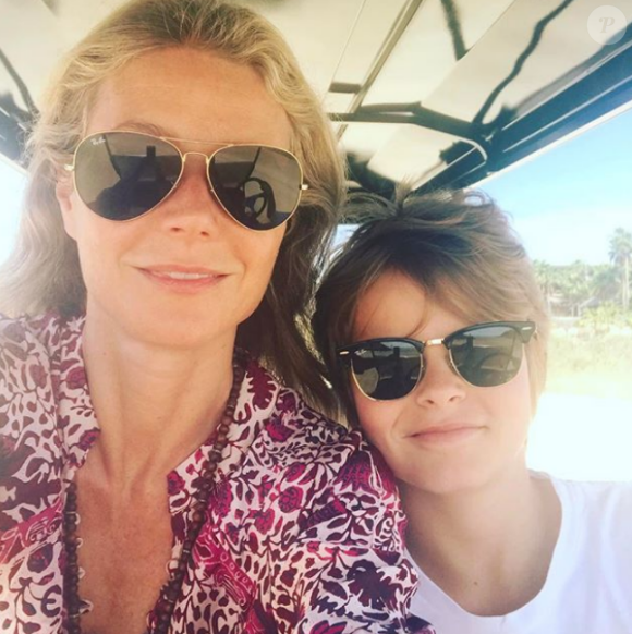 Gwyneth Paltrow et son fils Moses. Avril 2017.