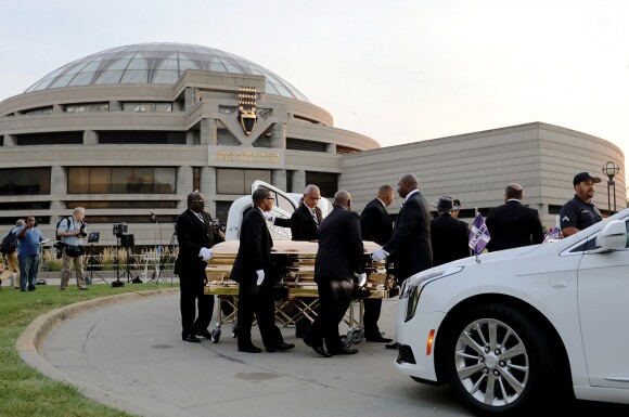 Le corps de Aretha Franklin arrive au musée Charles H. Wright à Detroit pour deux jours le 28 août 2018.