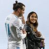 Gareth Bale avec sa compagne Emma Rhys-Jones et ses enfants Nava et Axel - Toute l'équipe du Real Madrid célèbre la victoire en Ligue des champions à Madrid en Espagne, le 27 mai 2018.