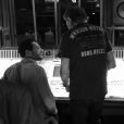 Maxime Nucci et Johnny Hallyday en studio en région parisienne, en septembre 2017