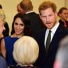Le prince Harry et sa femme la duchesse Meghan de Sussex lors du concert caritatif 100 Days to Peace à Central Hall Westminster à Londres, le 6 septembre 2018, au profit d'associations en faveur des blessés de guerre et de la santé mentale.