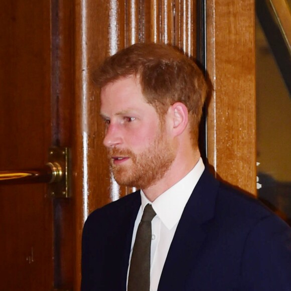 Le prince Harry et sa femme la duchesse Meghan de Sussex lors du concert caritatif 100 Days to Peace à Central Hall Westminster à Londres, le 6 septembre 2018, au profit d'associations en faveur des blessés de guerre et de la santé mentale.