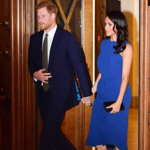 Le prince Harry et sa femme la duchesse Meghan de Sussex lors du concert caritatif 100 Days to Peace à Central Hall Westminster à Londres, le 6 septembre 2018, au profit d'associations en faveur des blessés de guerre et de la santé mentale.