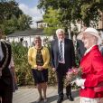 La reine Margrethe II de Danemark visitant la ville de Svendborg le 6 septembre 2018 lors de sa tournée d'été à bord du yacht royal, le Dannebrog.