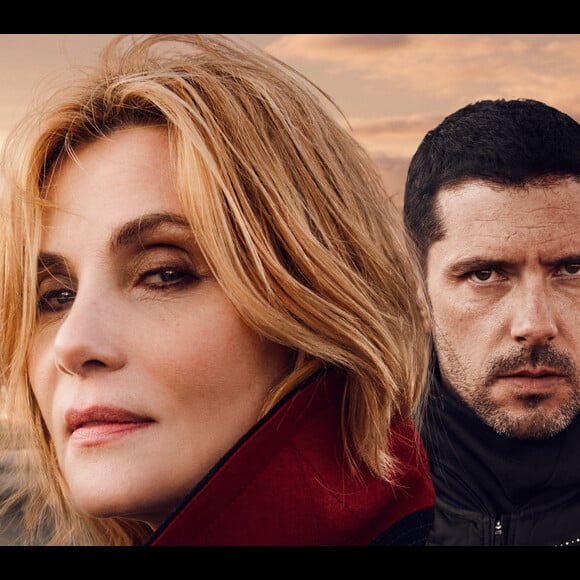 Emmanuelle Seigner et Melvil Poupaud dans "Insoupçonnable", la série événément de TF1. Septembre 2018. 