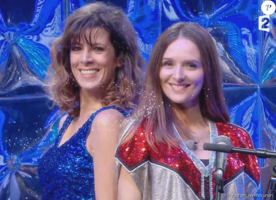 Karen Brunon La Choriste Et La Violoniste De N Oubliez Pas Les Paroles France 2 Avec Magali Ripoll En Bleu Purepeople