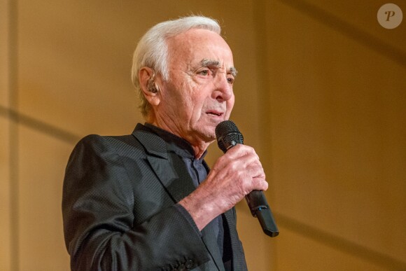 Charles Aznavour en concert à l'Office des Nations Unies à Genève. Le 13 mars 2018