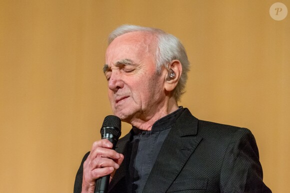 Charles Aznavour en concert à l'Office des Nations Unies à Genève. Le 13 mars 2018