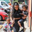 Kim Kardashian et ses enfants North West et Saint West - Les Kardashians sont allés déjeuner avec leurs enfants au restaurant Carousel à Los Angeles, le 13 juillet 2018