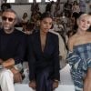 Tina Kunakey, Vincent Cassel, Zara Larsson au défilé Roberto Cavalli lors de la Fashion Week de Milan prêt-à-porter printemps/été 2019 le 22 septembre 2018.