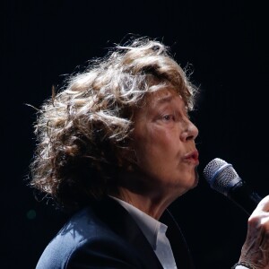 Jane Birkin chante au défilé Gucci, collection printemps/été 2019 au Palace à Paris, France, le 24 septembre 2018.