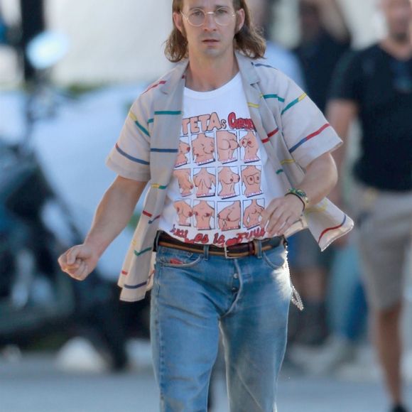 Shia LaBeouf sur le tournage de "Honey Boy" à Los Angeles, le 13 juin 2018.