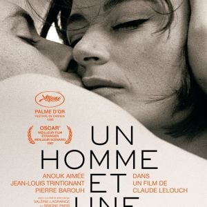 Affiche du film "Un homme et une femme", de Claude Lelouch, sorti en 1966. Version restaurée en 2016.