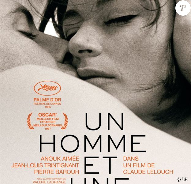Affiche du film "Un homme et une femme", de Claude Lelouch, sorti en 1966. Version restaurée en 2016.