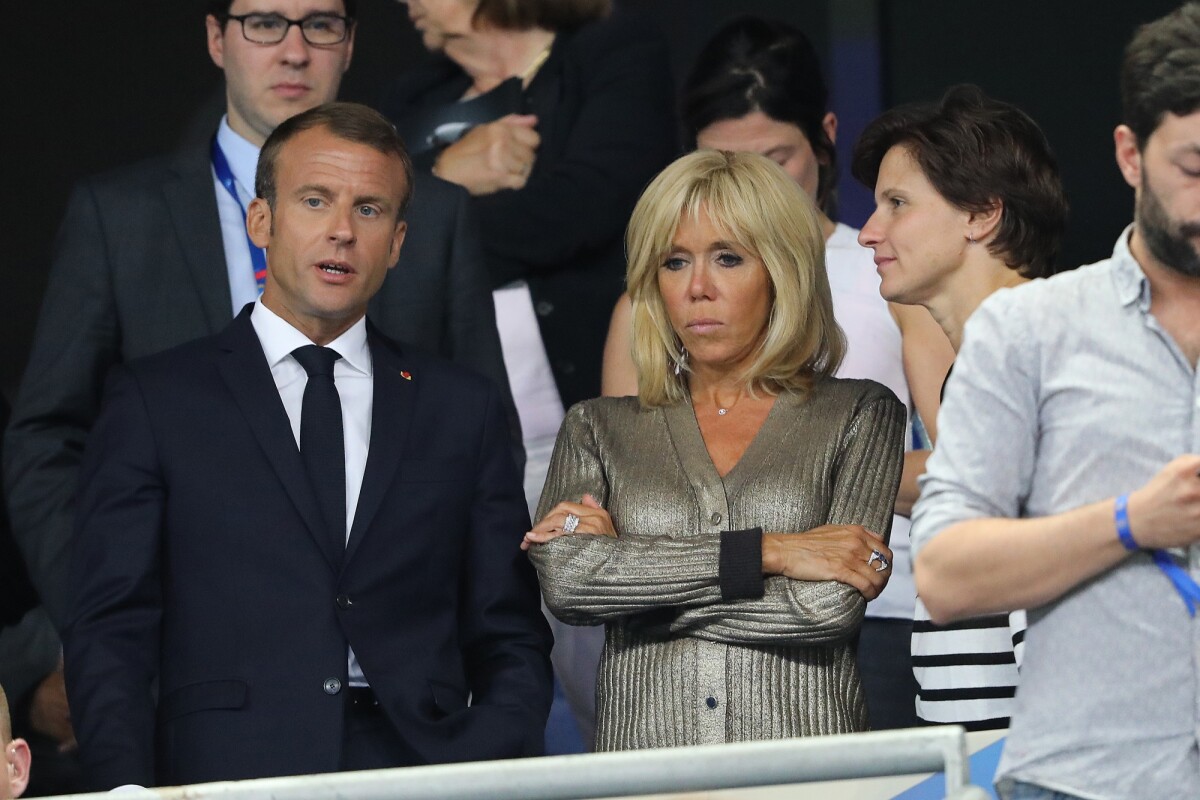Photo : Le président de la République Emmanuel Macron, sa femme la ...