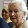 La reine Paola de Belgique en visite à l'école communale Arc en Ciel de Molenbeek le 29 mai 2018.