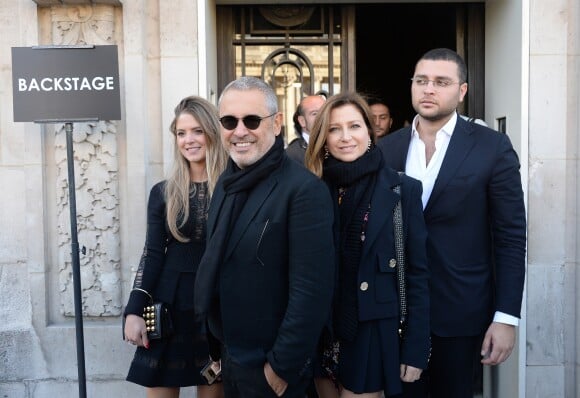 Le créateur Elie Saab et sa famille - Défilé Elie Saab PAP femme printemps / été 2019 au Grand Palais à Paris le 29 septembre 2018. © Veeren-CVS/Bestimage