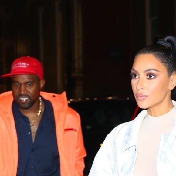 Exclusif - Kim Kardashian et son mari Kanye West arrivent à leur hôtel après avoir dîné à New York, le 29 septembre 2018