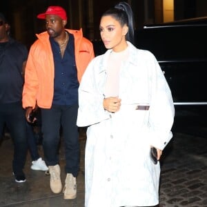 Exclusif - Kim Kardashian et son mari Kanye West arrivent à leur hôtel après avoir dîné à New York, le 29 septembre 2018