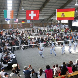 Exclusif - Guillaume Canet est le président et le parrain du 1er championnat du monde de cheval à deux pattes aux Herbiers, près de Nantes le 29 septembre 2018. Le "Horse Man" est une discipline venu de Finlande qui compte 10 000 licenciés. La compétition regroupe 55 équipes du monde entier représentants plus de 400 participants qui doivent participer à une épreuve de dressage et une de saut d'obstacle. © Patrick Bernard / Bestimage