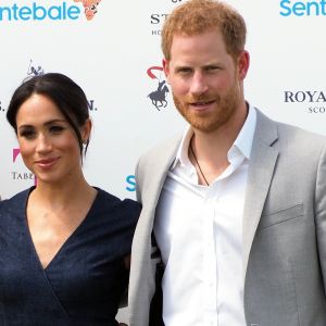 Le prince Harry, duc de Sussex et Meghan Markle, la Duchesse de Sussex arrivent à la Royal Berkshire Polo Cup où le Duc participe aujourd'hui à la Coupe ISP Hanz de Sentebale à Windsor au Royaume-Uni, le 26 juillet 2018.